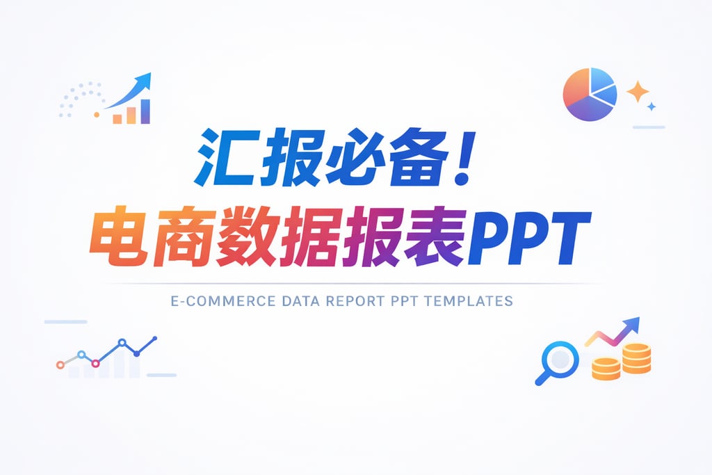 汇报必备！电商数据报表 ppt，美观模板直接用